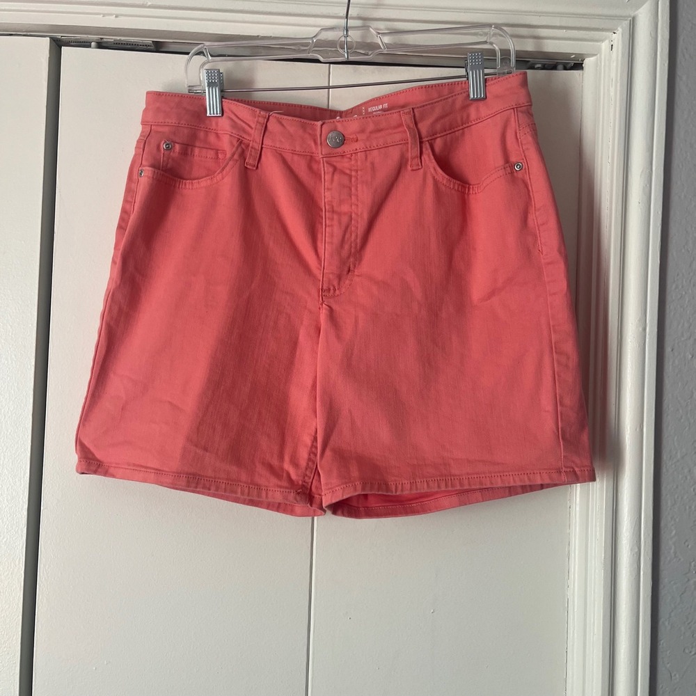 Lee Womens Regular‎ Fit Mid Rise Denim Shorts Coral Pink Size 14